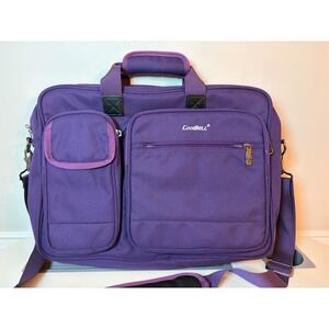 CoolBell Laptop Messenger Bag Unisex Large Purple Multi-Pocket Padded Briefcase